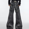 Vintage-Style Distressed Denim Jeans for Casual Wear - Comfort Fit, Loose Fit, Mid-Waist Design - Durable Blend of Cotton, Polyester, Viscose Fiber - Trending Unisex Denim.