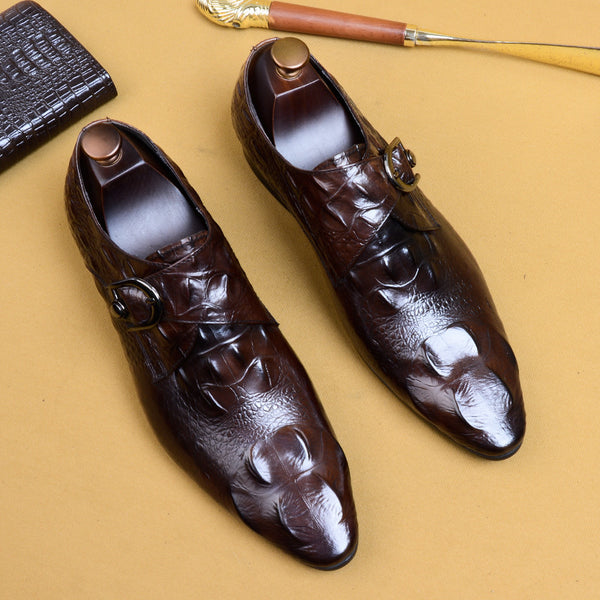 Men's Black Leather Business Shoes - Pointed Design, Sizes 37-46
