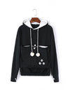 Women's Stylish Cat Lover Pet Pocket Hoodie Sweatshirt - Trendy Print, Warm & Cozy, Hooded Collar, Various Colors & Sizes