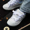 Trendy White Canvas Skate Shoes for Women | English Muffin Heel and Totem Design | High-Quality Rubber Sole | Size 35-40