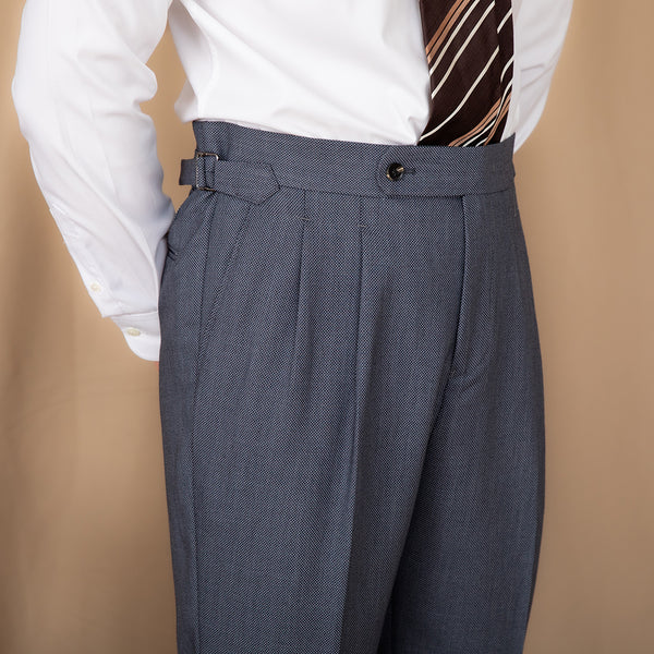 Elegant High-Waist Straight Trousers in Grey, Fog Blue, Light Coffee - Daily Wear Comfort - Classic Style - Polyester Blend Fabric