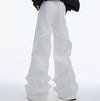 Sleek Deconstructed Pleat Polyester Trousers in Black or White - Street Style Fashion. Recommended for Comfort Fit.