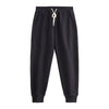 Men's Fleece-Lined Drawstring Sweatpants in Black - Warm Cozy Cotton Pants for Men - Casual Winter Wear - Full-Length Trousers