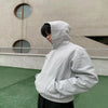 100% Cotton Hooded Sweater, Stitched Design, Solid Color, Winter Fashion
