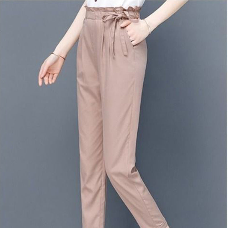 Slim Feet Cropped Tappered Harem Casual Pants