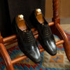 Elegant Cowhide Formal Dress Shoes in Black, Brown, or Dark Gray. Men's Lace-up Business Footwear with Square Toe Style.