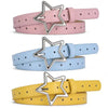 Women's Star-Buckle Belt in Diverse Colors, Slim Design. Ideal for Dresses & Jeans. High-Quality Alloy Buckle & PU Leather. Stylish & Versatile.