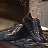 Premium Cowhide Leather Casual Shoes with Colorful Design in White, Black, Purple Gray - Men's Fashion Footwear Made for Comfort