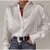 Autumn Long Sleeve Polo Collar Shirt in Vibrant Colors - Women's Polyester Shirt - Fall Fashion Essential