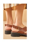 Classic Retro Chunky Heel Sandals in Classic Black, Cocoa Coffee, and Rice Apricot. Feminine and Comfortable Women's Shoes.