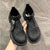 Women's Mesh Mary Jane Sandals - Black/Apricot, Low Heel, Korean Style, Round Toe, Comfortable All-Season Footwear, Short Heel - Sizes 35-40