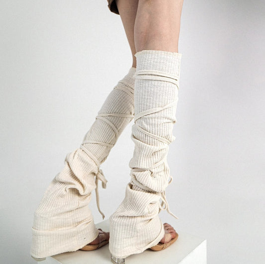 Millennium Hot Girl Solid Color Knitted Socks