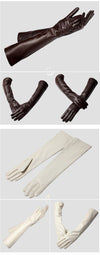 Premium Sheepskin Winter Gloves for Women - Chic split finger design, enduring warmth, shearling-lined luxury, arm cover.