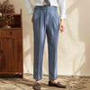 Breathable Linen High-waisted Trousers in Apricot, Grey, and Blue - Fashionable and Comfortable Pants - Asian Sizes 29-36