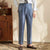 Breathable Linen High-waisted Trousers in Apricot, Grey, and Blue - Fashionable and Comfortable Pants - Asian Sizes 29-36