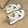 Cushioned Running Sports Shoes in Beige or Khaki - Low Top Design, Medium Heel (3-5CM), Mesh Material - Sizes 35-40