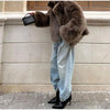 Chic Plush Fur Coat - Rich Brown - Casual & Warm - Women's Winter Fashion
