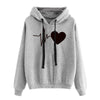 Chic Heart Print Hoodie for Women - Long Sleeve Streetwear Pullover in Multiple Colors and Sizes