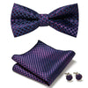 Men's Floral Bow Tie, Pocket Square, and Cufflink Set - Elegant Formal Accessories Made of Premium Polyester - Vibrant Floral Print
