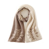 Mid-Length Women's Cashmere Scarf with Jacquard Detailing