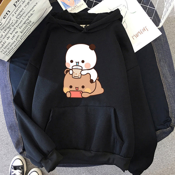 Trendy Bubu & Dudu Women's Graphic Hoodie in Various Colors and Sizes - Stylish Polyester Sweater with Vibrant Designs