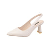 Elegant Pointed High Heel Stiletto Sandals in Black, Apricot, or Beige - Women's Luxury Footwear.
