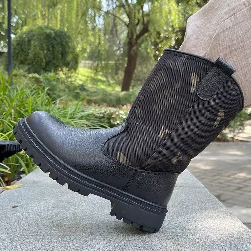 Genuine Leather Warm Cold-resistant High Tube Cycling Boots