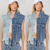 Chic Denim Vest for Women - Blue Short Sleeveless Fashion Top