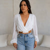 Street-Chic Adjustable Lantern Sleeve Top in White or Black - Loose Waistband & Stripes Detail Fashion - Lightweight Polyester Fabric - Unique Style