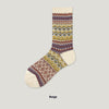 Vintage-Style Combed Cotton Women's Mid Tube Socks