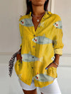 Chic Summer 3D Floral Printed Long-sleeve Top for Women