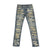 Fashionable Distressed Denim Jeans in Blue and Black, Mid-waisted Urban Style Tassel Jeans with Cat's Whiskers Distressing
