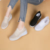 Breathable Mesh Wedge Heels for Women in Classy Black - Medium Heel Platform Shoes