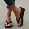 Thick-Soled Black Flip Flops for Women - Korean Style Sandals