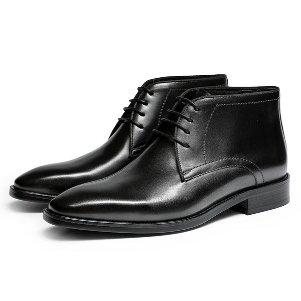 Men's Leather Martin Boots for Fall & Winter, Stylish & Durable, Business Casual Style, Black & Brown Options.