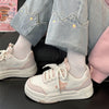 Trendy Women's Skate Shoes - Thick Sole Sneakers for Casual, Skateboarding, All-Season Wear - Blue, Pink, Black - Sizes 35-40