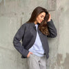 Chic Stand-up Collar Coat in Lead Gray, Versatile Jacket for Women - Polyester Winter Fashion