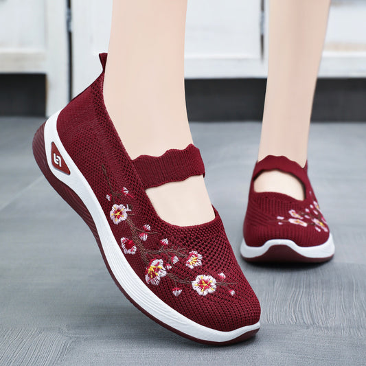 Fashion Embroidery Women's Breathable Casual Shoes