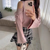 Chic Off-Shoulder Turtleneck Sweater with Lace-Up Detail in Milky White - Women's Fashion