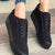 Women's Lace-Up Rhinestone Sport Shoes - Black