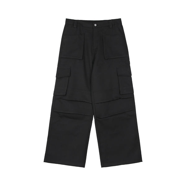 Men's Lightweight Casual Pants in Pleated Design - White and Black - All-Season Wear - Comfortable Fit - Versatile Style
