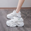 White Casual Sneakers with Height Boost - Stylish & Comfy Women's Shoes for Everyday Wear