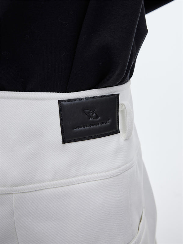 Premium Men's High-Waist Lace-Up Casual Pants in Black and White, Trendy and Comfy Polyester Pants