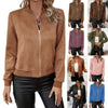 Women's Chic Solid Color Zip-Up Winter Jacket, Slim Fit, Various Sizes & Colors