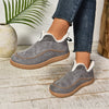 Women's Plush Ankle Snow Boots in Dark Gray - Stylish & Warm Winter Footwear