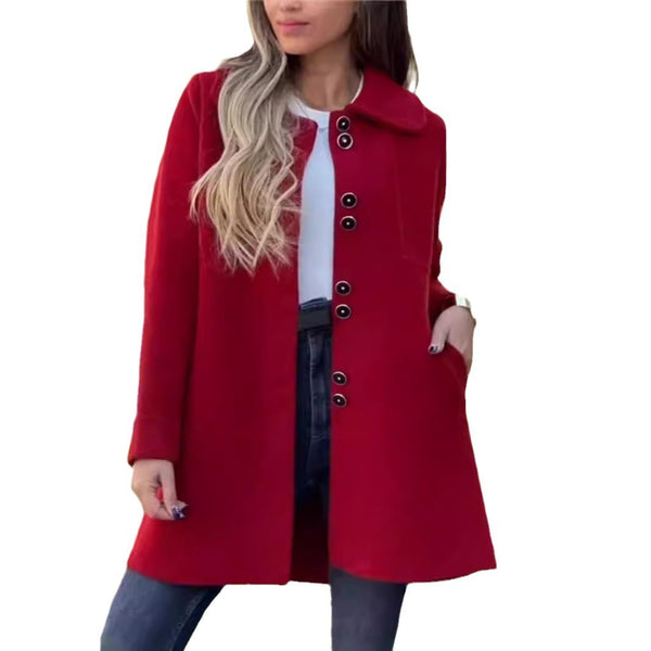 Women's Thermal Fleece Jacket - Chic Single Breasted Design - Available in Various Colors - Size S to 5XL - Polyester Material