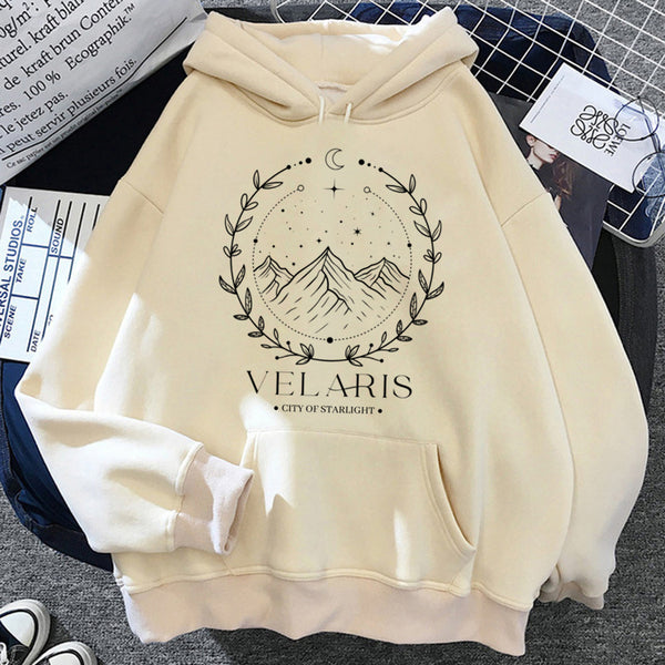 Stylish Women's Hoodie in Japanese Gothic Style, Aesthetic Artistic Pullover with Gilding Craft