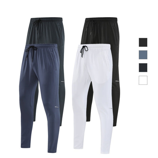 Dynamic Men's Woven Sport Pants in Gray-Blue Spandex Design