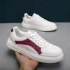 Versatile Unisex White Casual Shoes - Comfortable Lace-up Design with Durable EVA Sole | Men's and Women's PU Low-Top Footwear