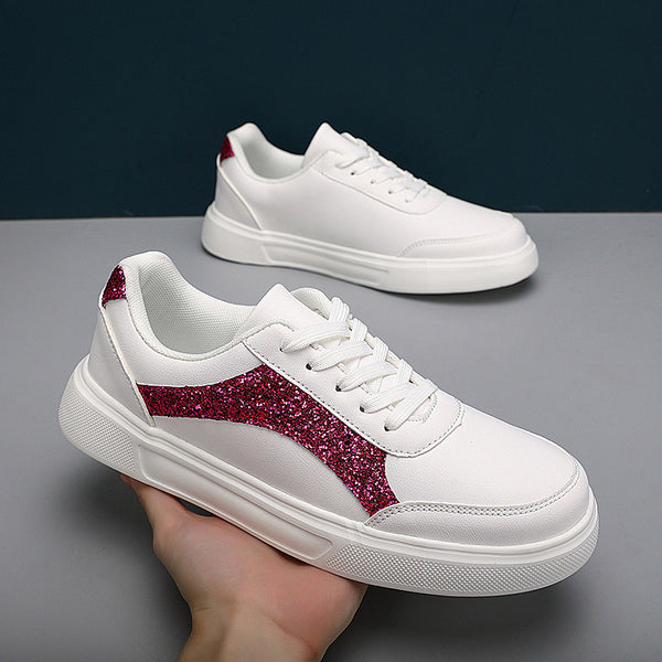 Versatile Unisex White Casual Shoes - Comfortable Lace-up Design with Durable EVA Sole | Men's and Women's PU Low-Top Footwear